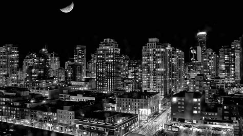 Black And White Vancouver City 4k (Laptop Full HD .